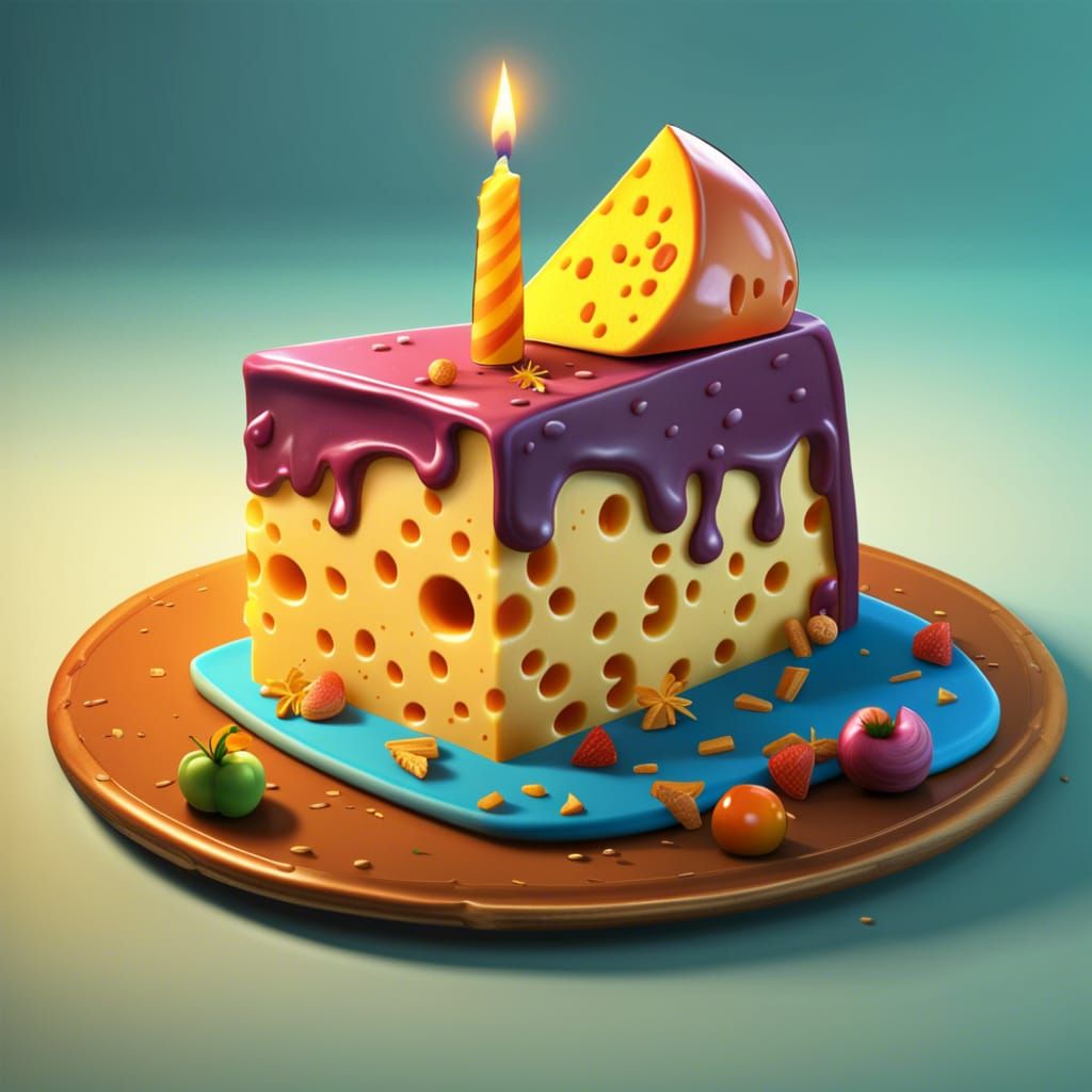 Birthday Cheese Cake - AI Generated Artwork - NightCafe Creator