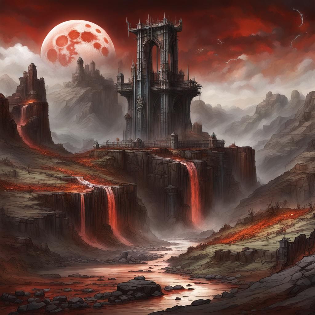 Domain expansion:twin blood moon blood waterfall wasteland