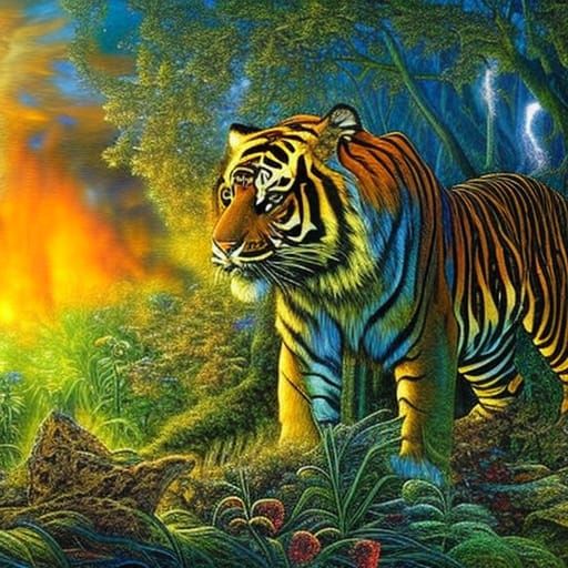 Blake: Tyger, tyger, burning bright, In the forest of the ni...