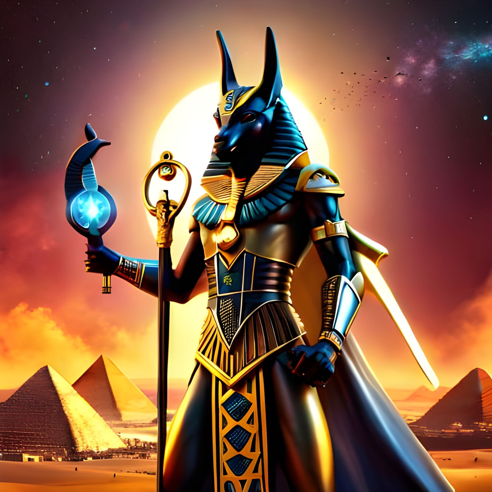 Anubis Overseeing Egypt - AI Generated Artwork - NightCafe Creator