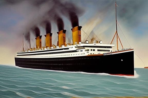 R.M.S. TITANIC Third Class Cabin with Passengers oil paintin...