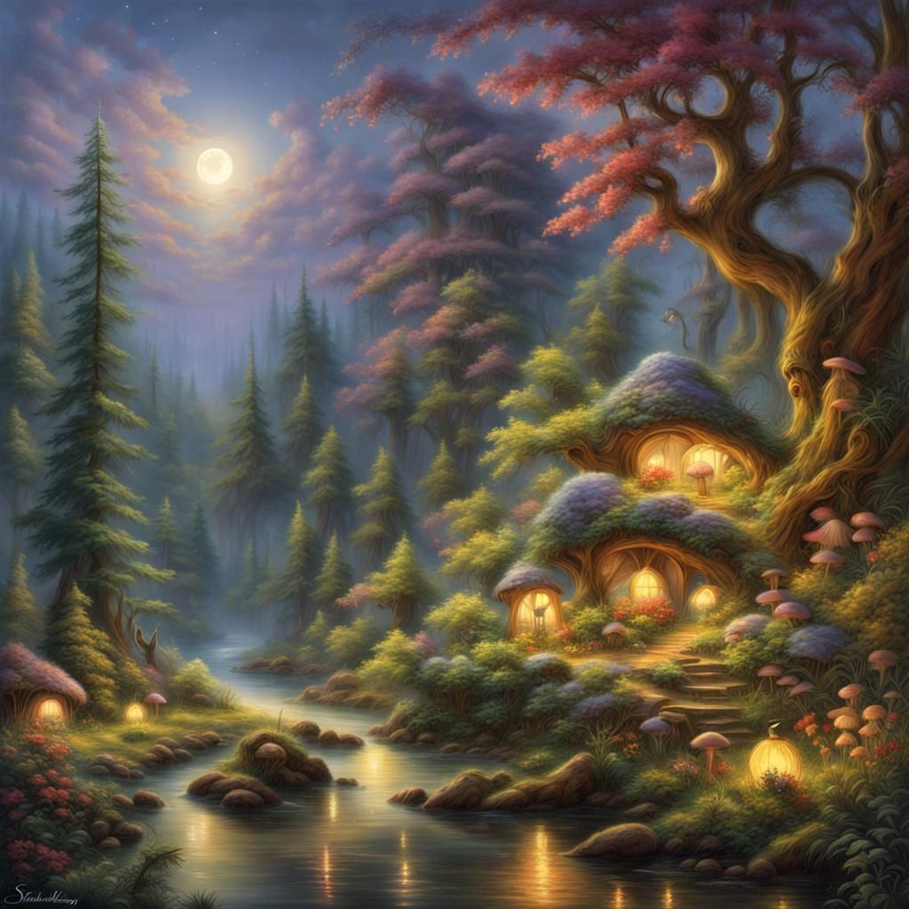 16k Resolution Art By Thomas Kinkade Ivan Shishkin Enchanted Forest   K7kCVJDWhJQxAyPiE2Dp  1  Hz3bm 