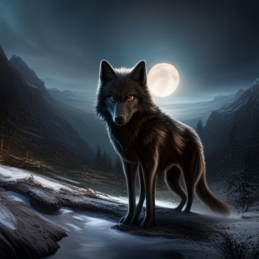 Black Wolf - AI Generated Artwork - NightCafe Creator