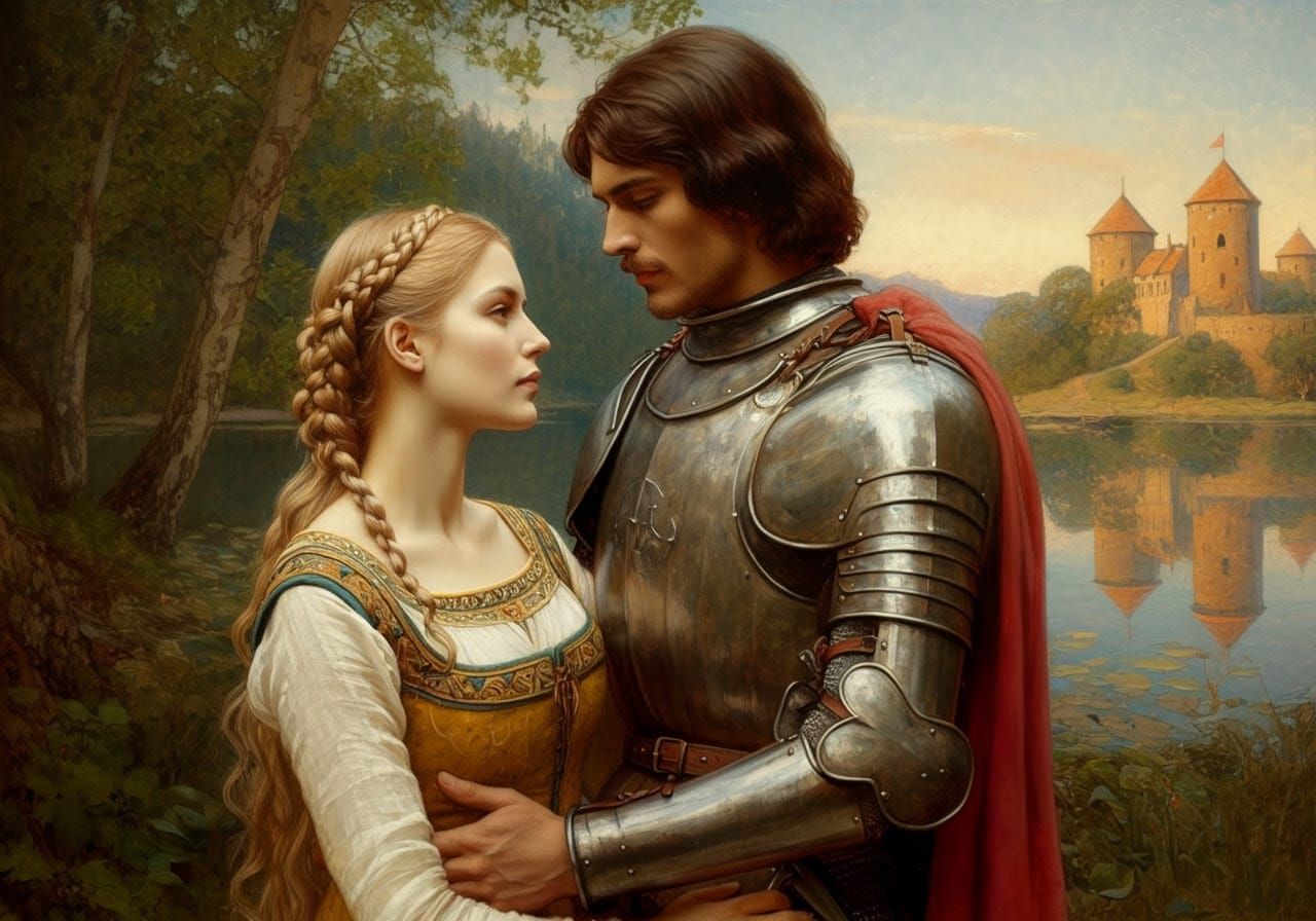 Knight and the maiden  by @Winter