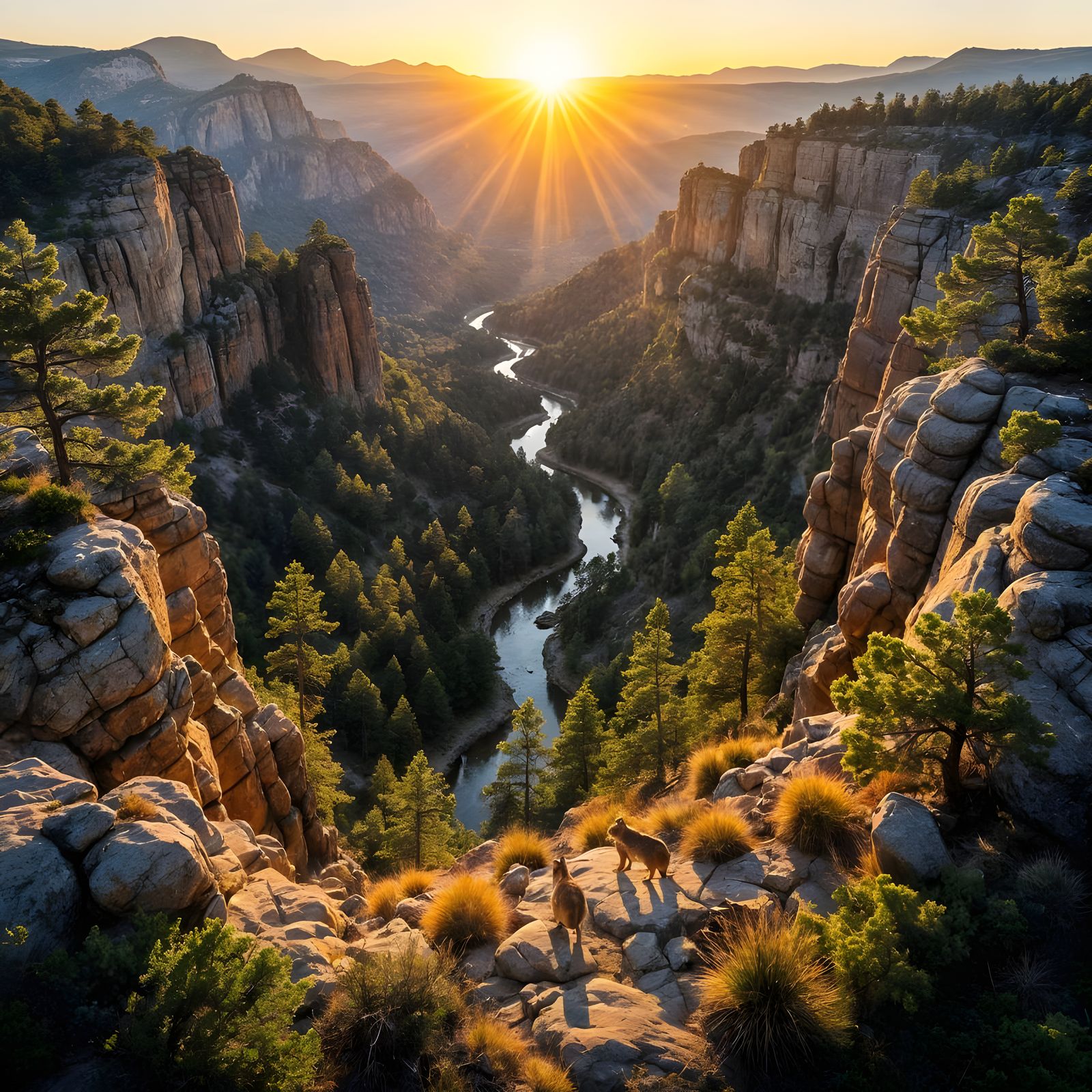 Eagle Eye View of Mountain Landscape