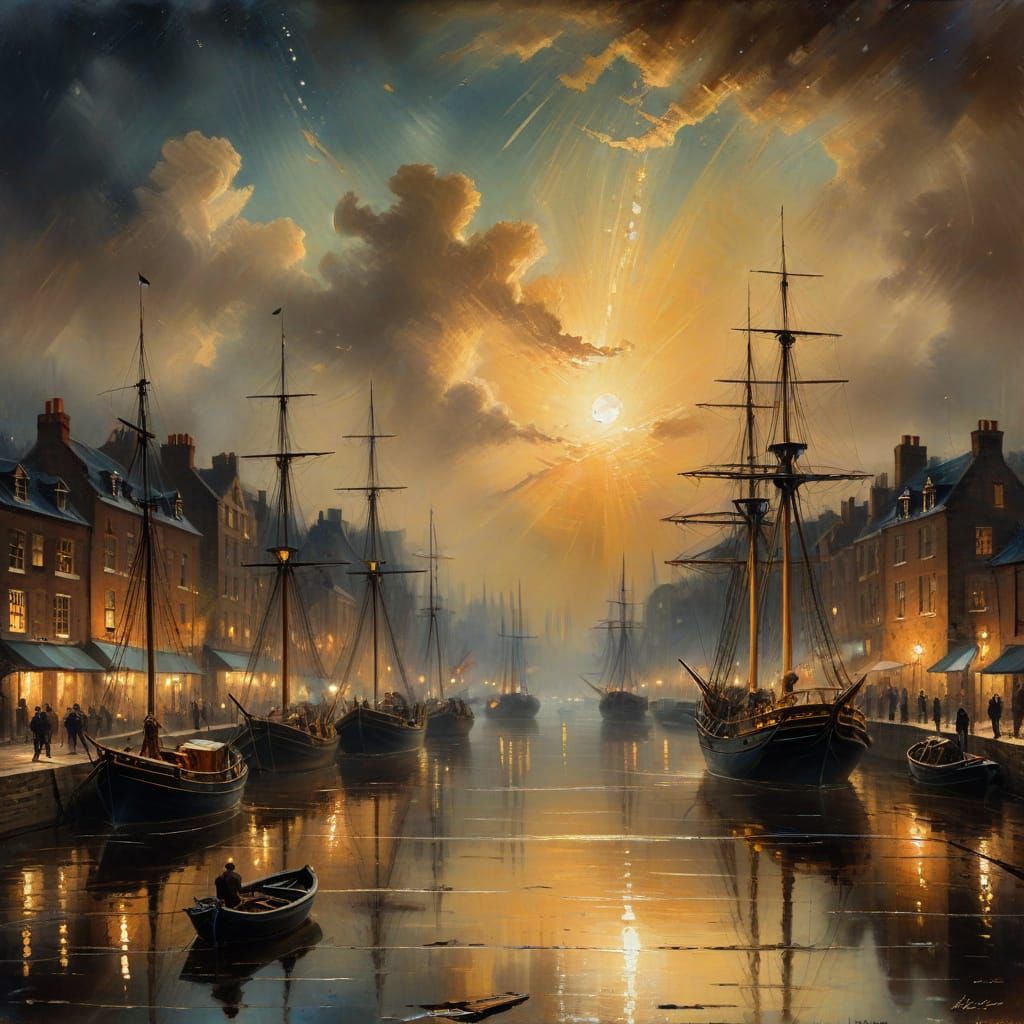 Éclipsé par l'or : le rêve lumineux d'un port  by @Raihan