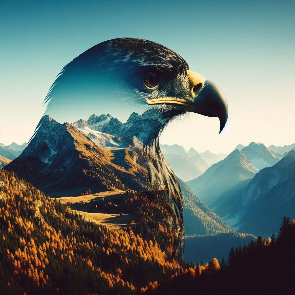 double exposure beautiful fantasy portrait landscape..