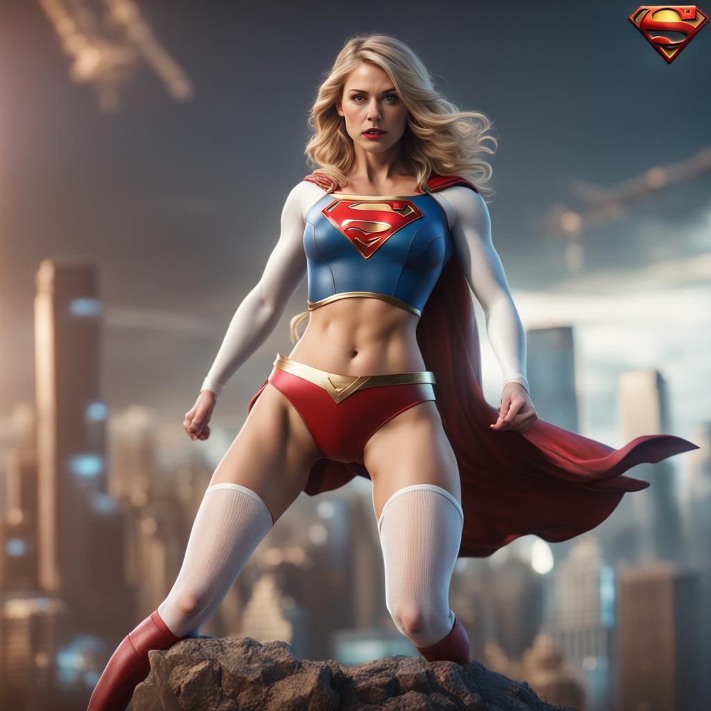 Supergirl in White Stockings