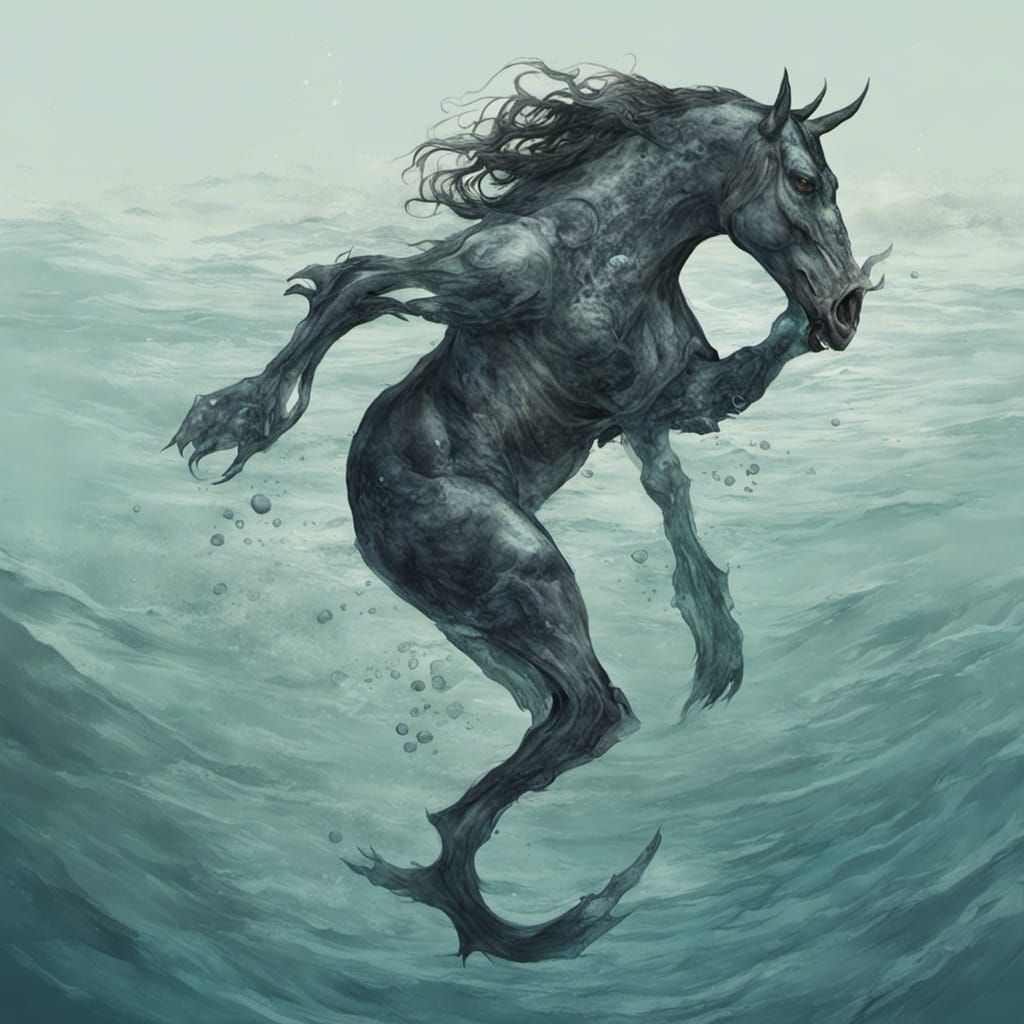 sea demon horse under water AI Generated Artwork NightCafe Creator