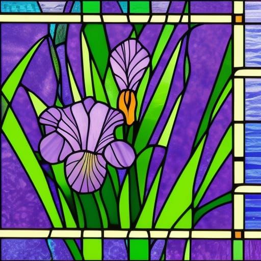 Stained Glass Irises AI Generated Artwork NightCafe Creator