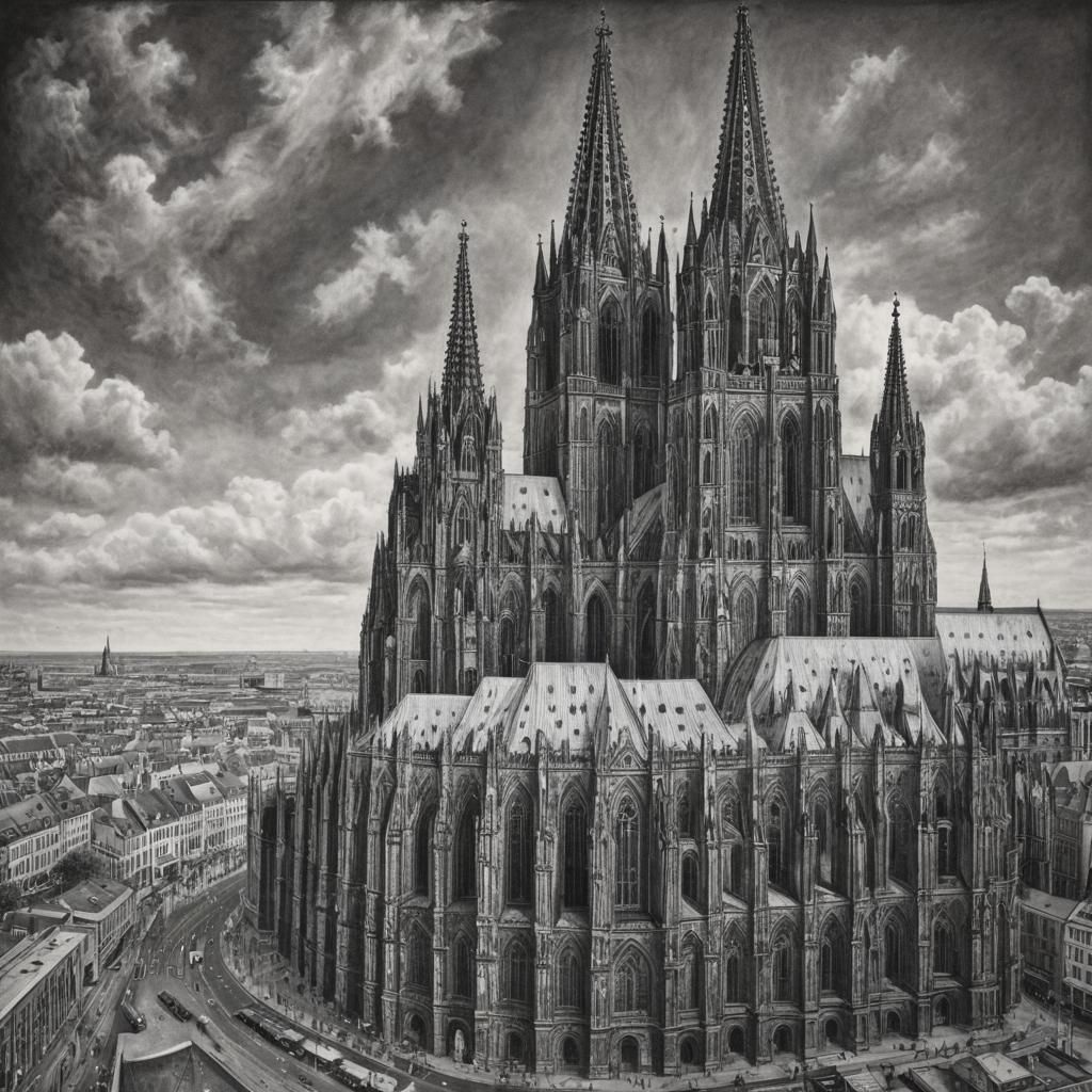 A beautiful chalk version of cologne dom