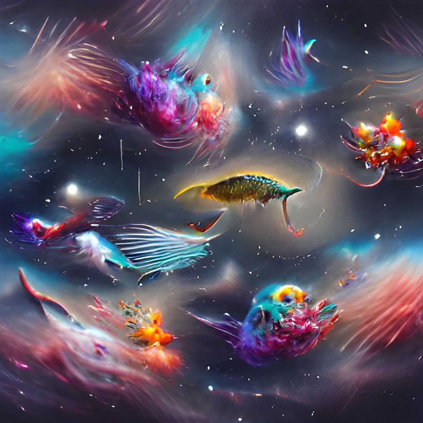 Fish flying through space