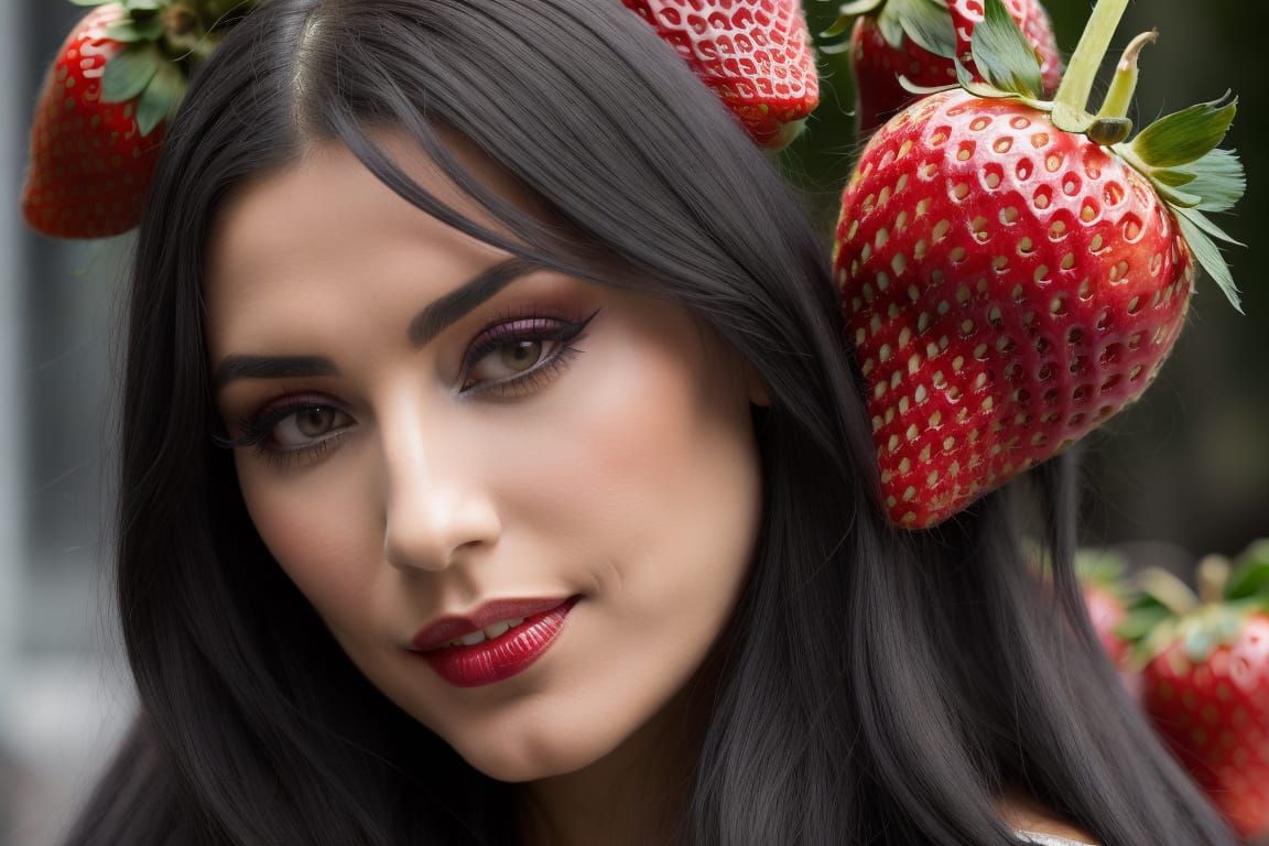Playing with strawberries