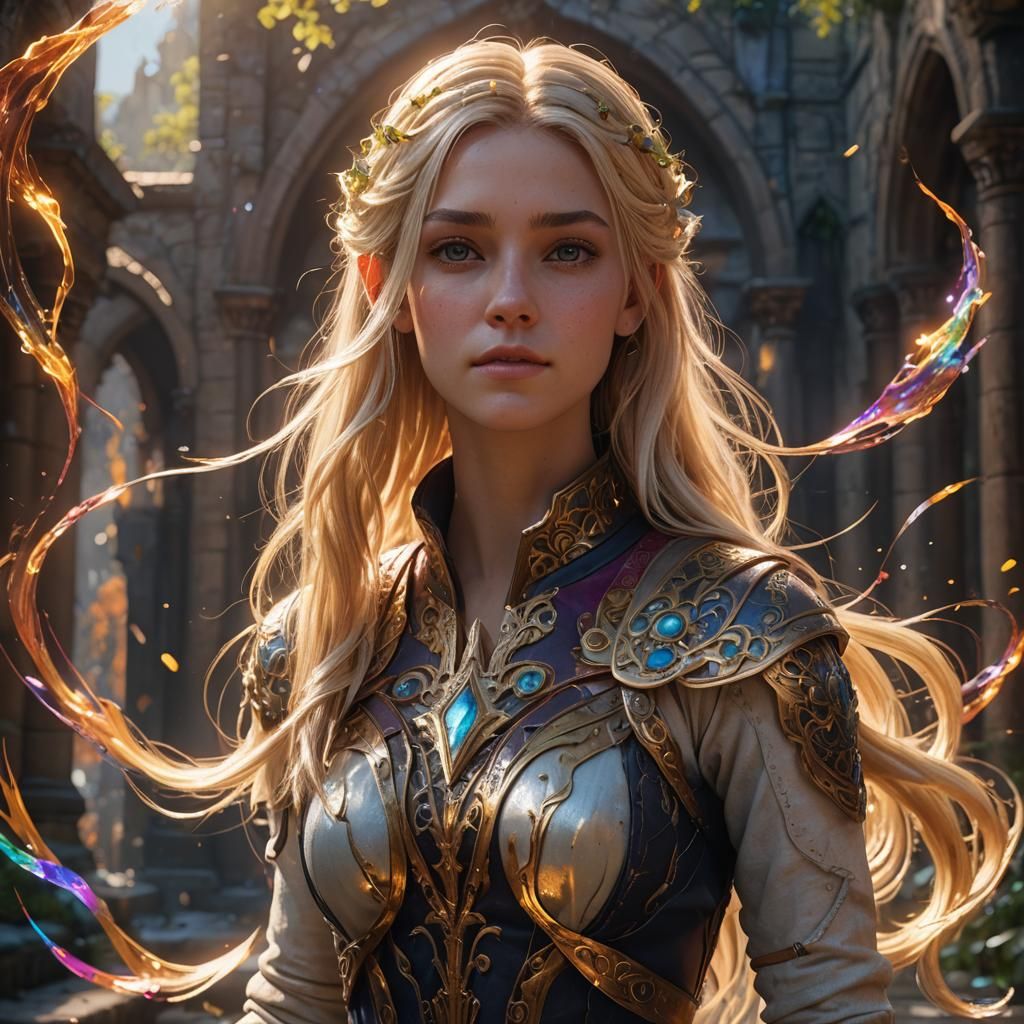 A blonde haired girl