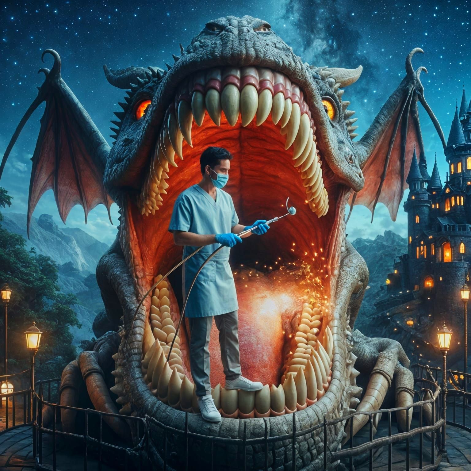 Just an ordinary day in the life of a Dragon Dentist!!! .... unconventional???   by @Fiona Etkin 1974 