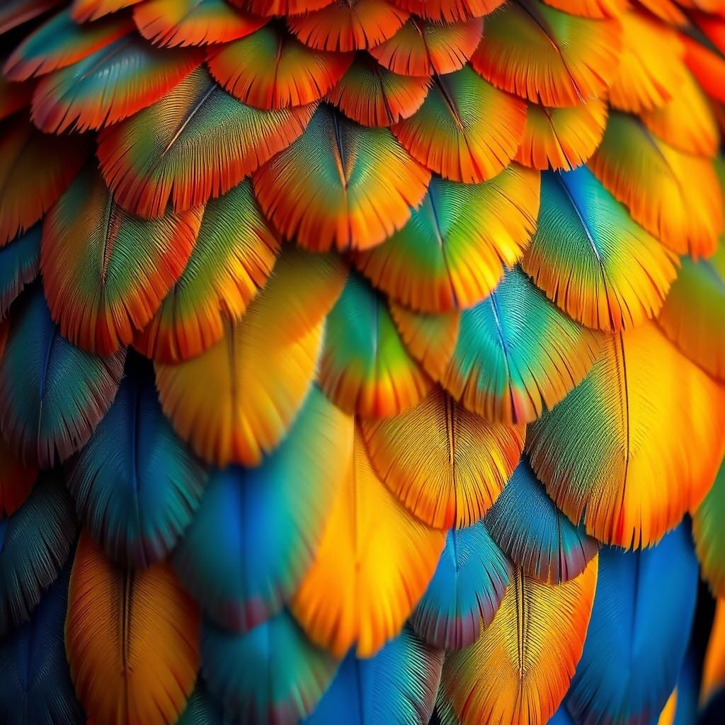 vibrant feathers of tropical bird  by @bronfoth