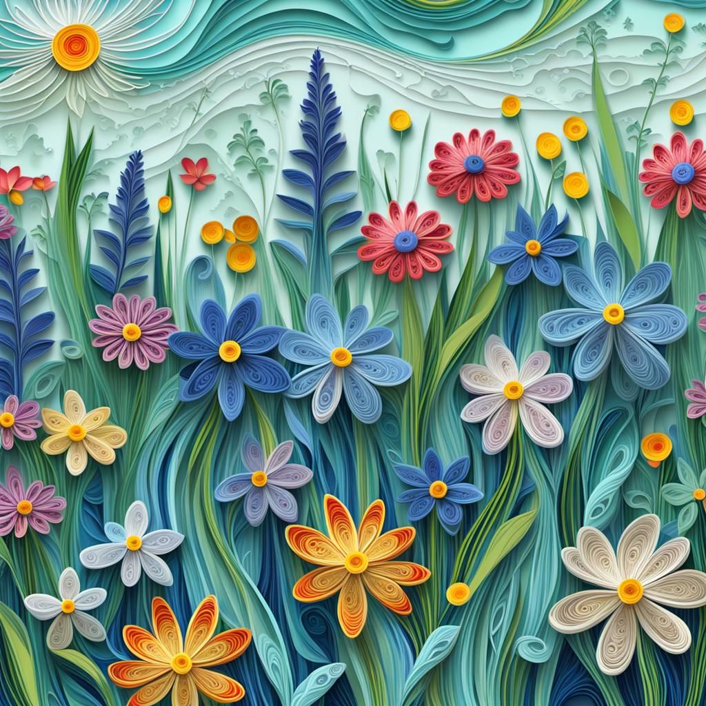 Wildflowers in a spring meadow