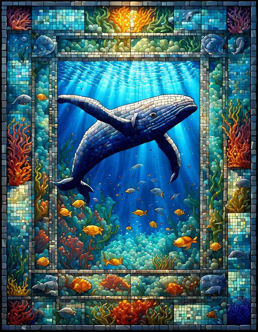Mosaic Underwater Scene 