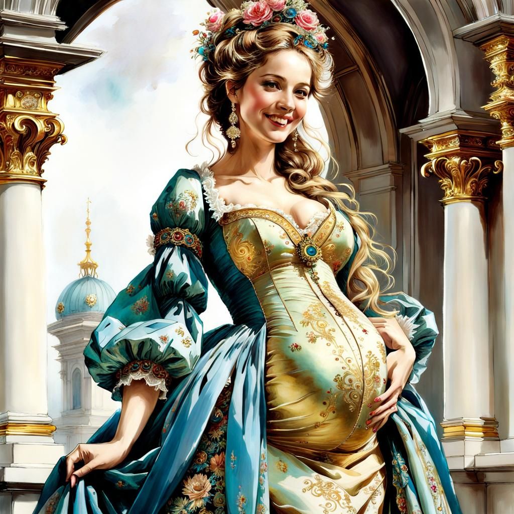 Rococo pregnant princess