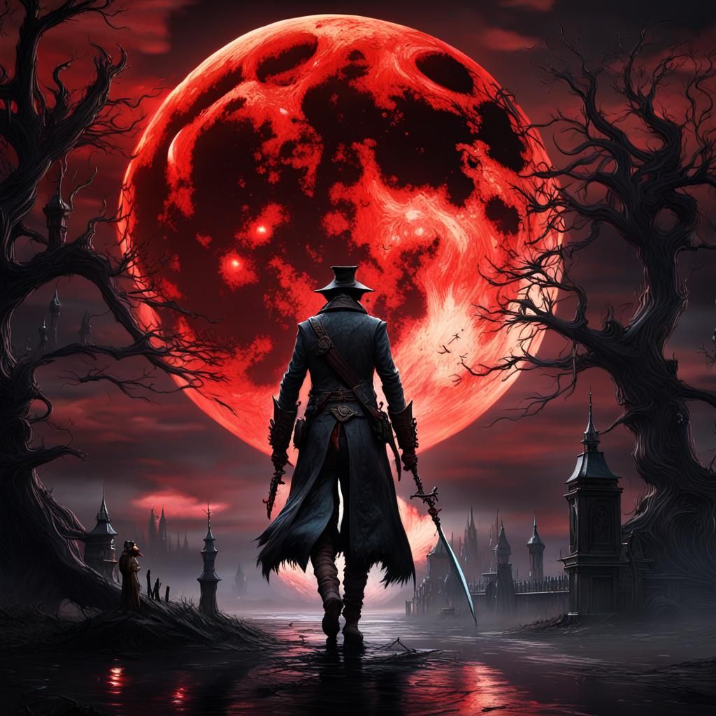 Blood moon from Bloodborne by Microsoft inc.  by @nina