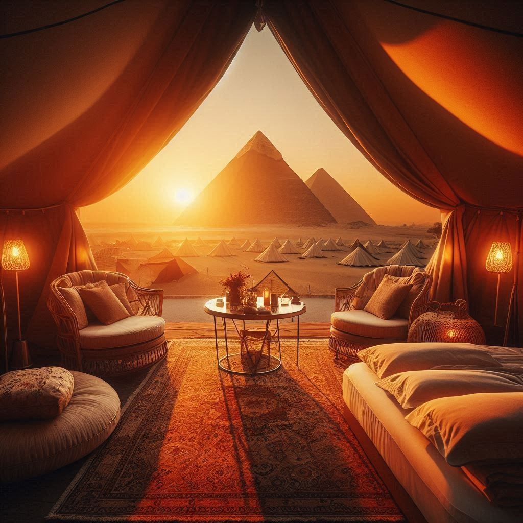 “Elegant Escapes: Glamping in the Shadow of the Pyramids”