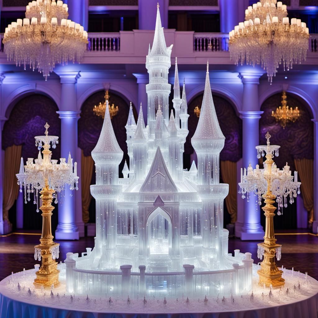ice sculpture of a castle  by @upwithtrees XD