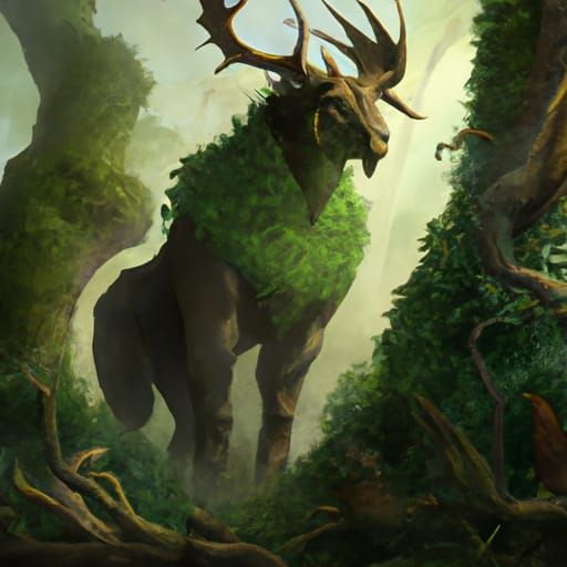 Antro King of the forest. hyper detailed, intricate, beautifull, mystic ...