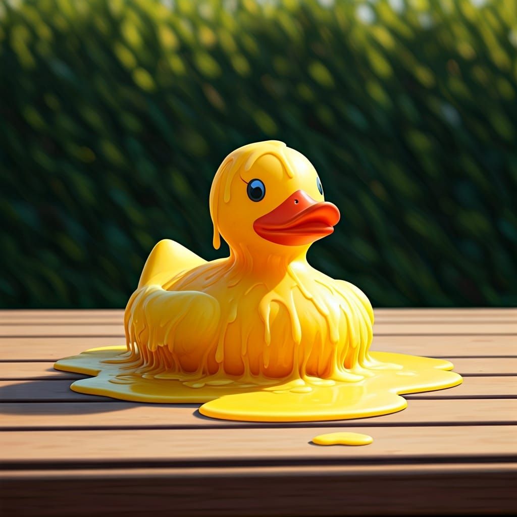 Rubberduck melting in the sun  by @Good_Vibes_Only