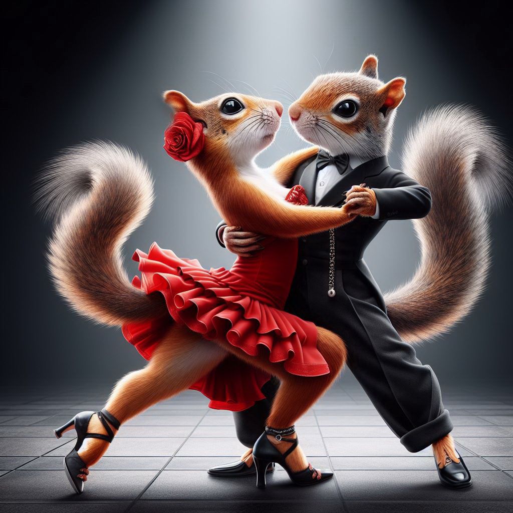 Two Squirrels Dancing Tango