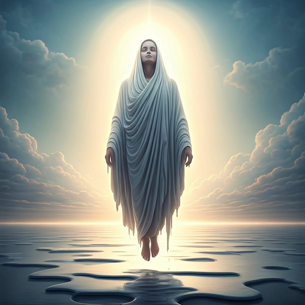 Ethereal Ascension in a Dreamy Landscape