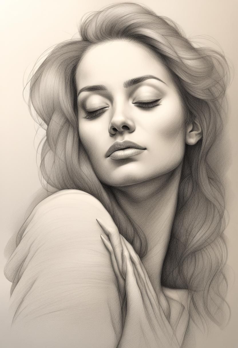Beautiful Woman Drawing AI Generated Artwork NightCafe Creator