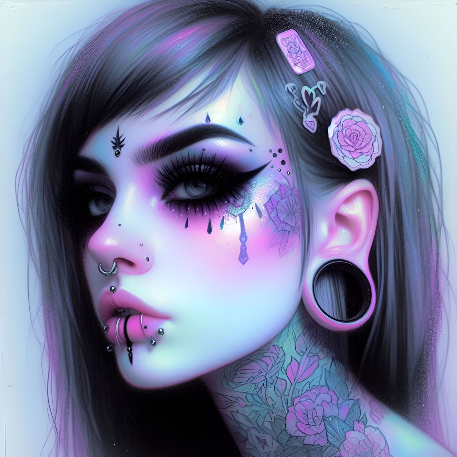 Lisa Frank pastel goth 5