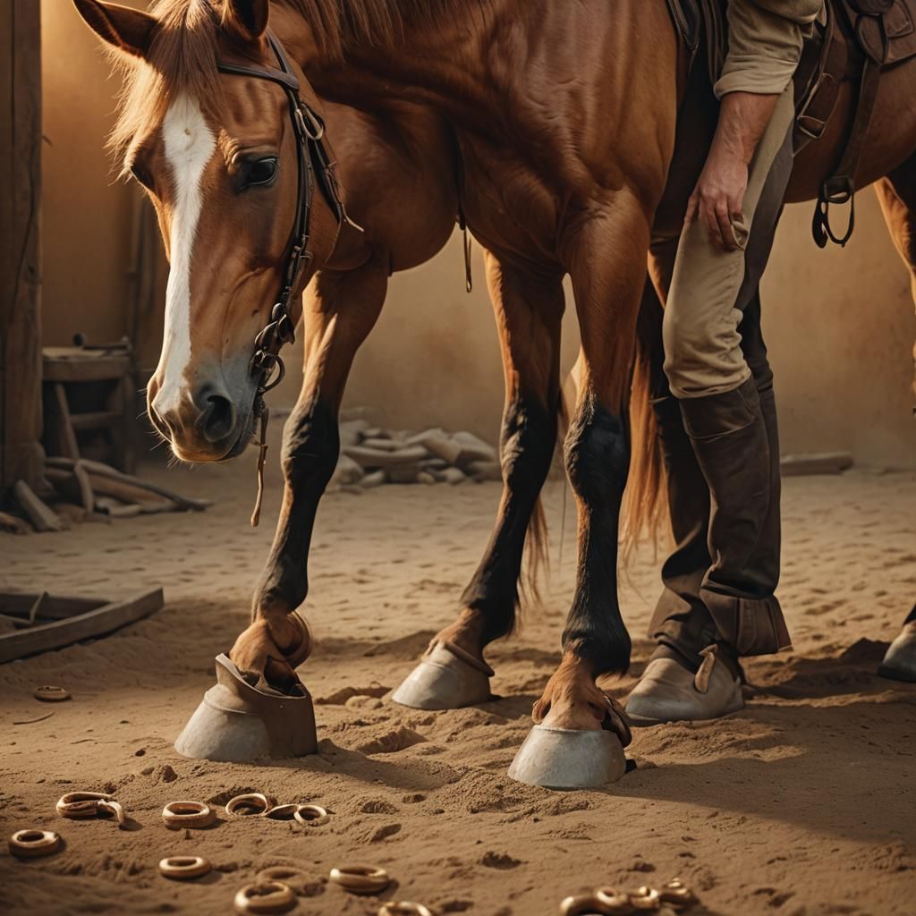 Man Changes Horseshoes in Enchanted Realism