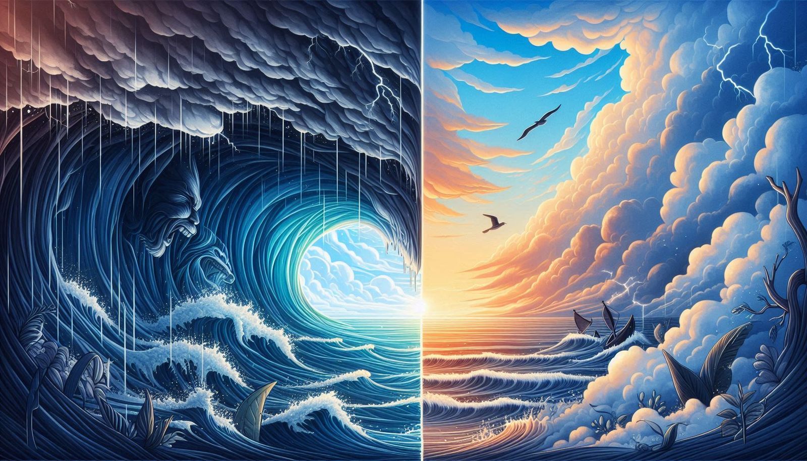 Natures Opposites Calm vs Storm