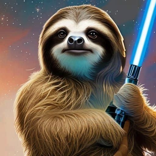 Jedi Sloth  by @CasaRosa