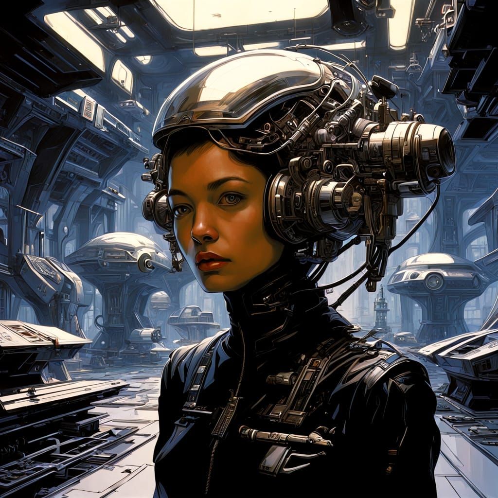 A Brilliant Inventor Tinkers with Futuristic Machine in Clut...