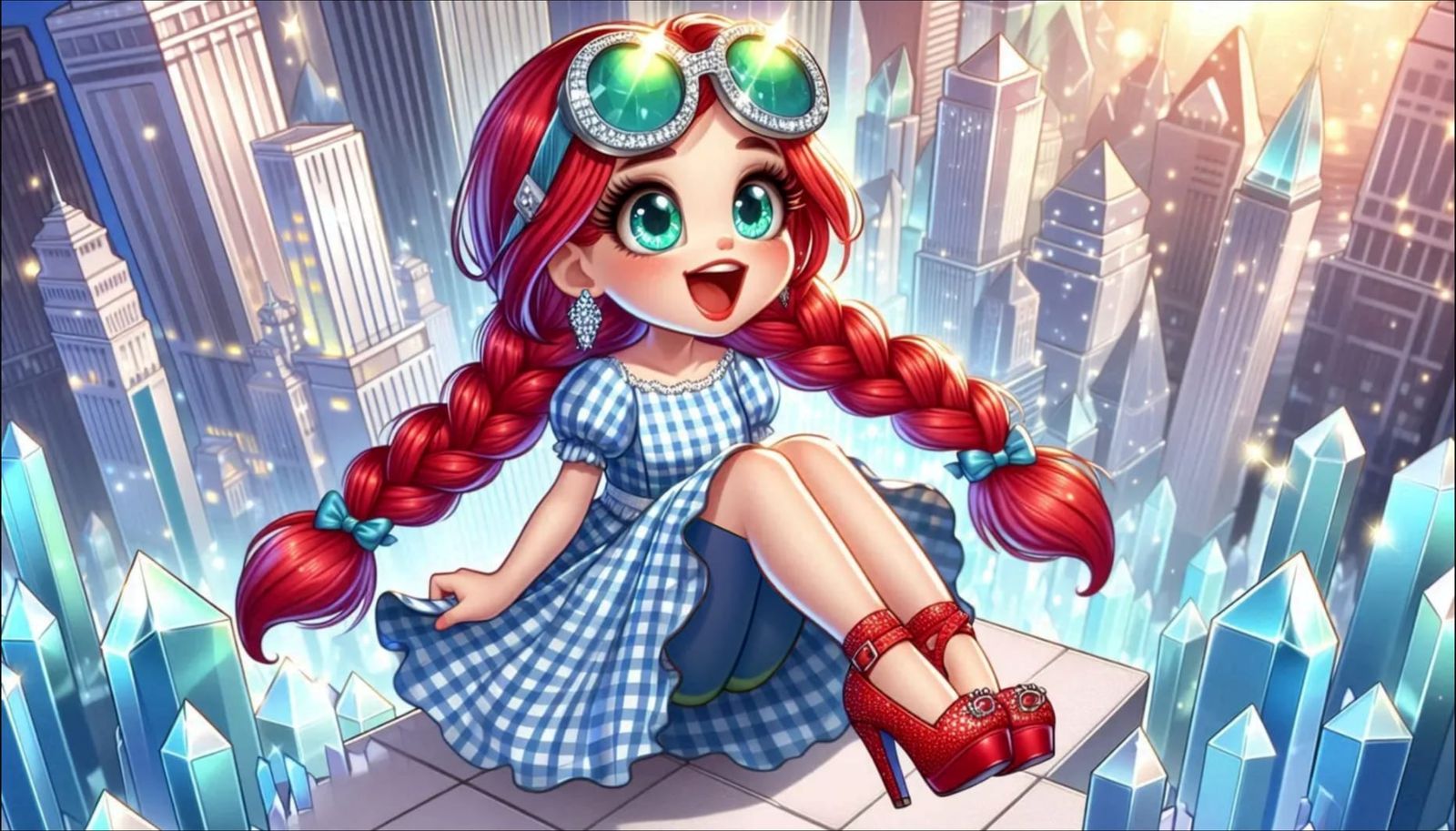 OZ lookin through Emerald glasses