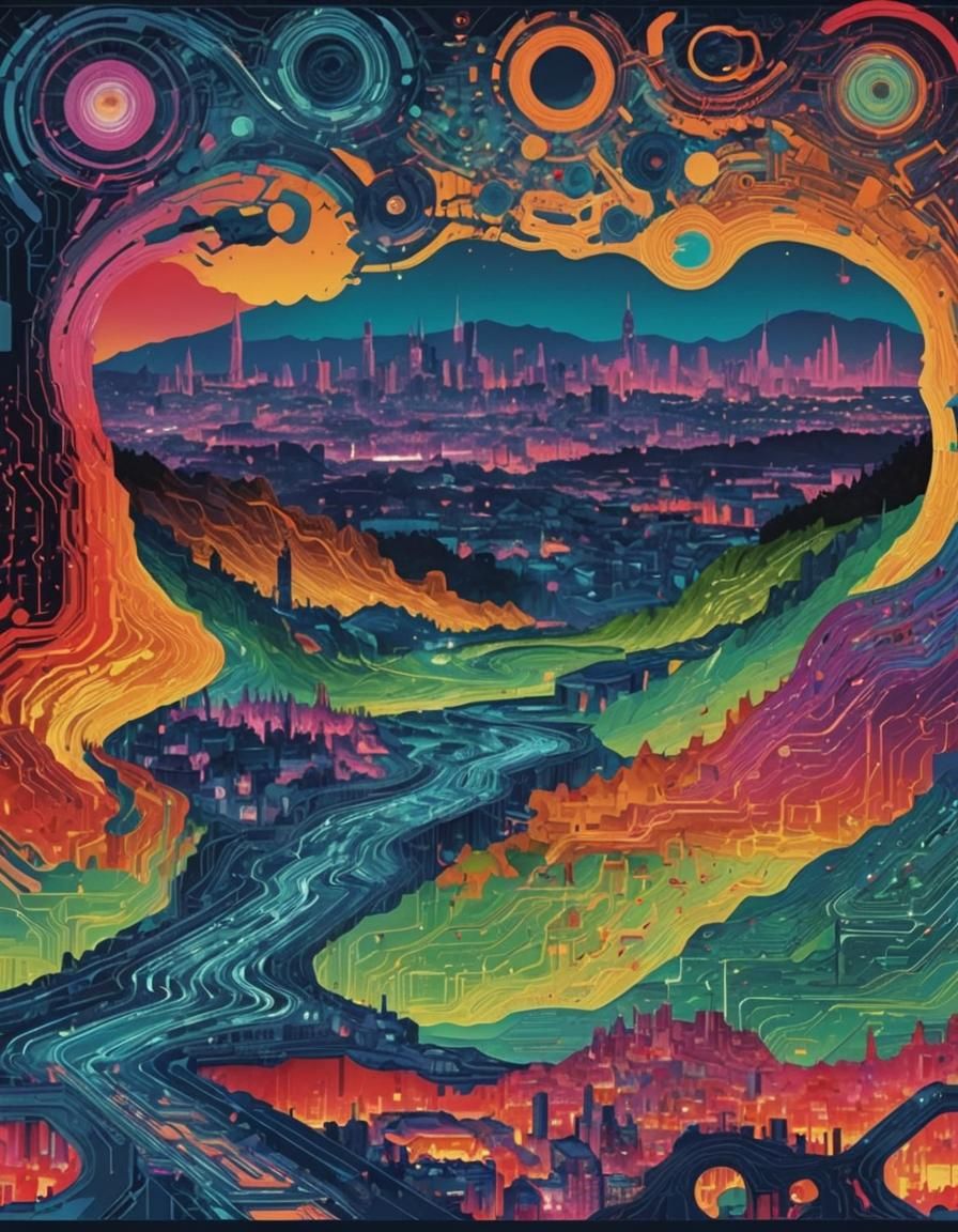 intricate glitched neofuturistic look less technologically d...