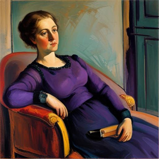 :) Woman in purple by Szinyei Merse, Pál,