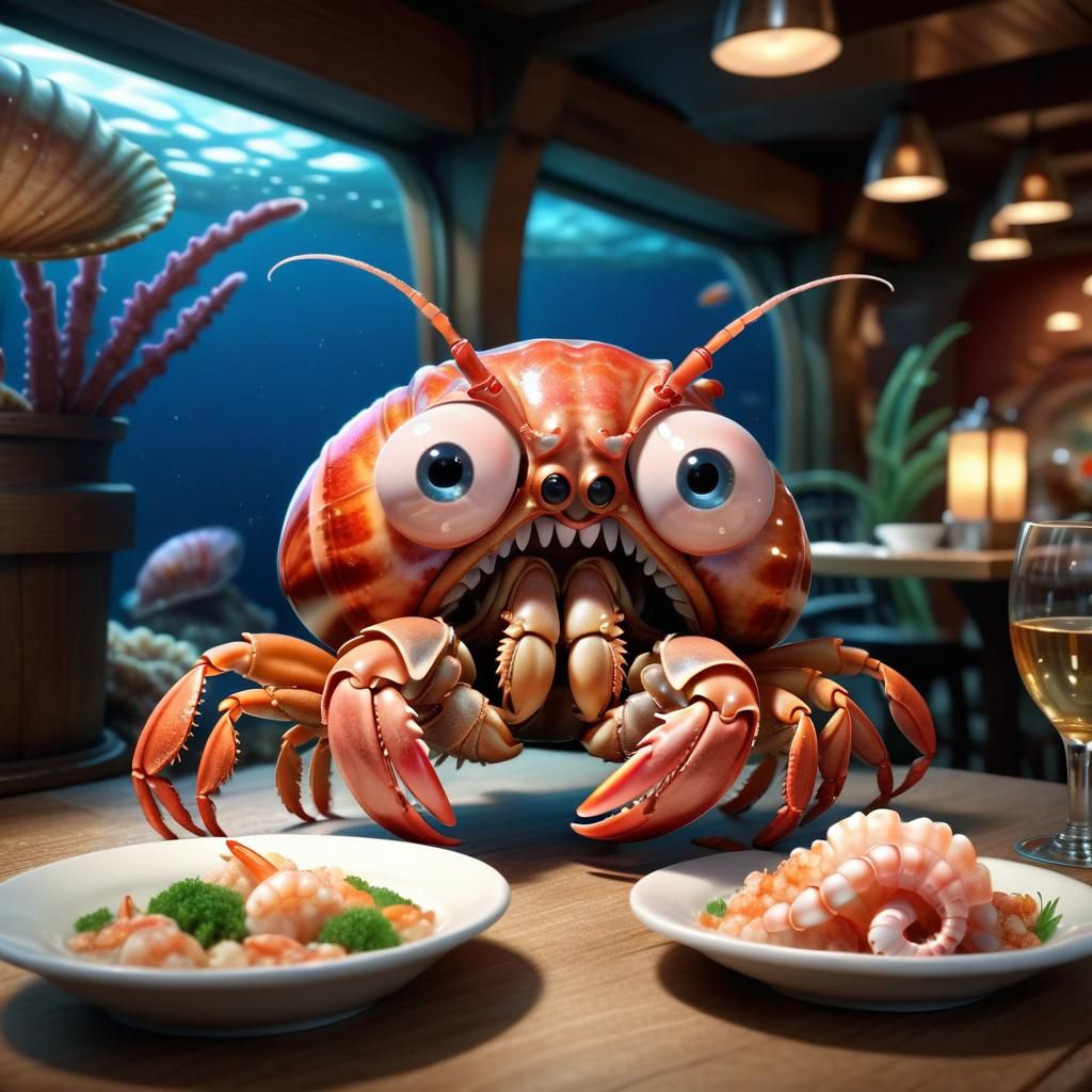 Crabby meal - AI Generated Artwork - NightCafe Creator