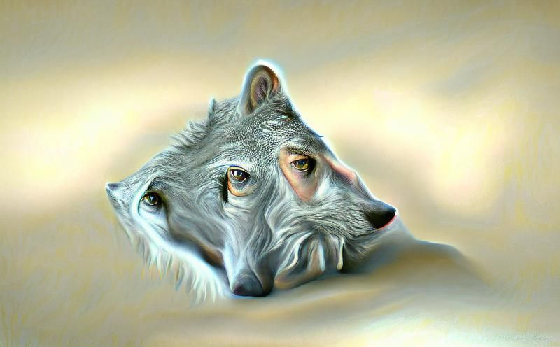 Portrait of a grey wolf