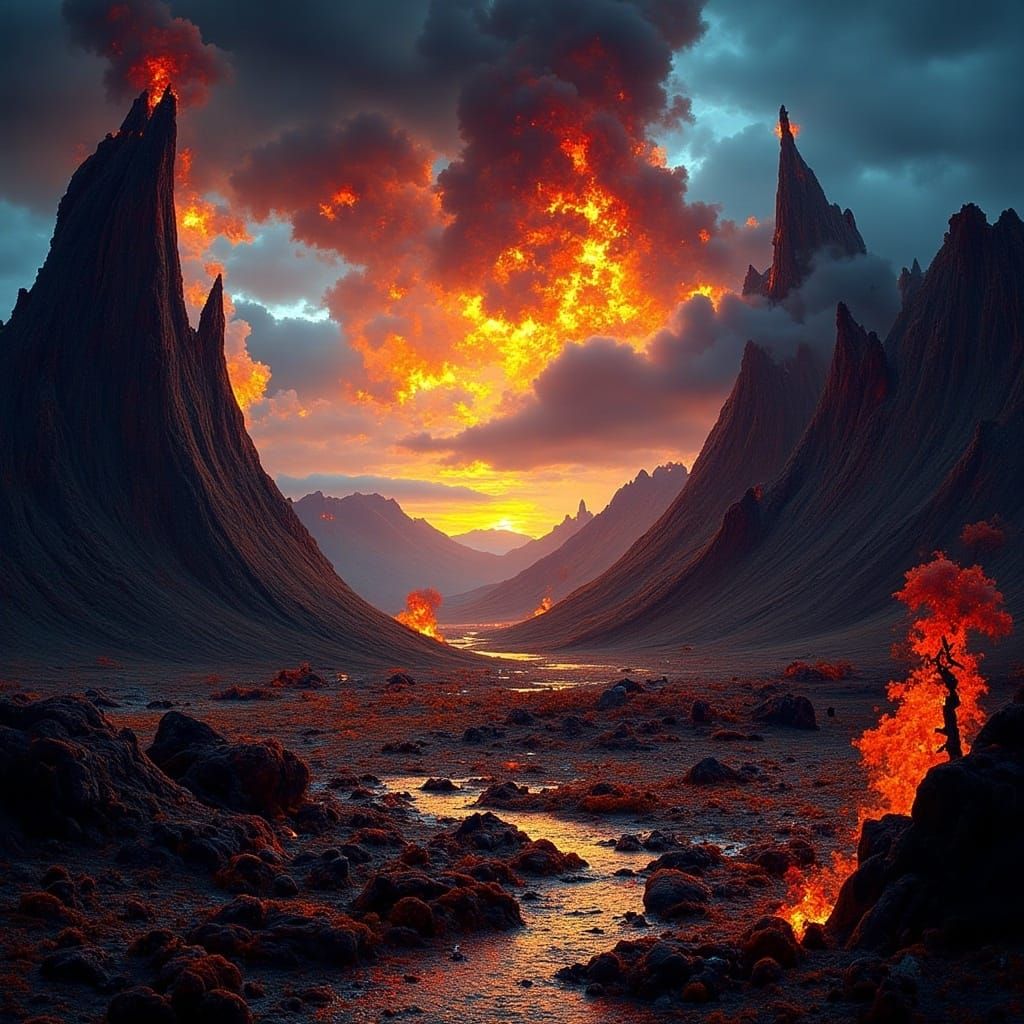 Quiet volcano <lora:LapiCoherent II:1.0>