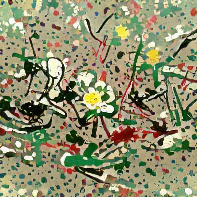 Pollock style flower garden