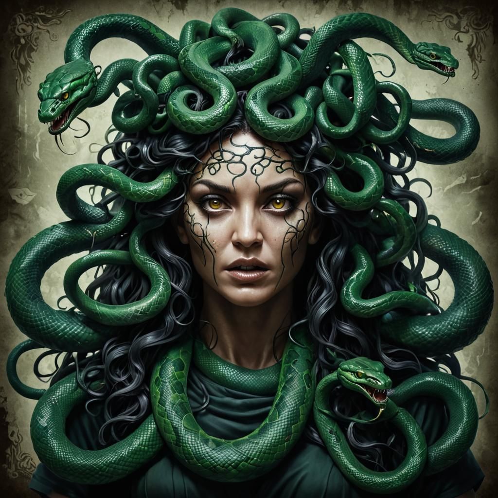 Medusa portrait - AI Generated Artwork - NightCafe Creator