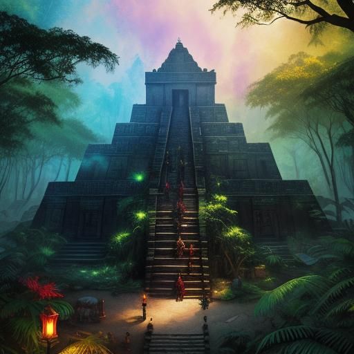 Mayan temple in the jungle - AI Generated Artwork - NightCafe Creator