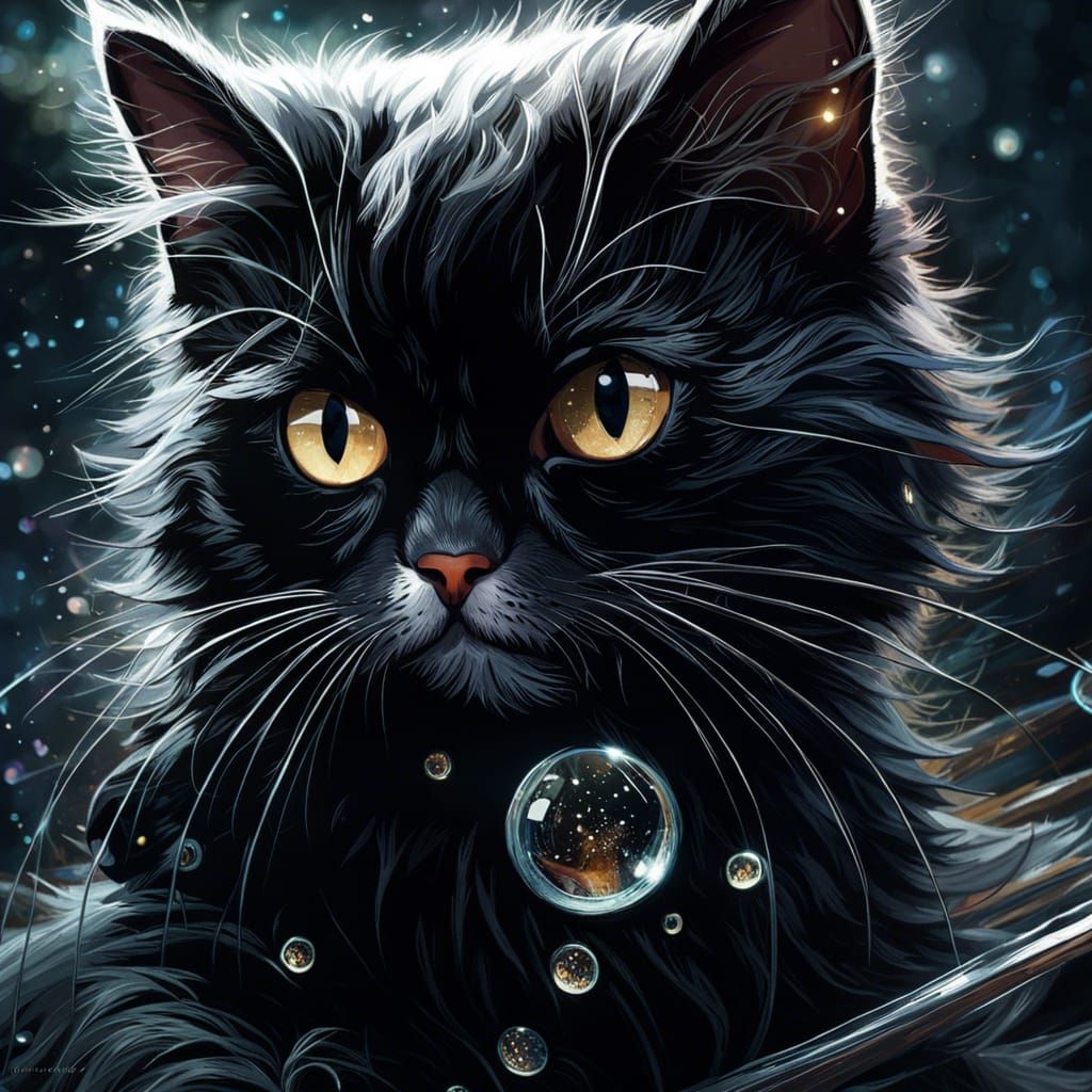 Black cat - AI Generated Artwork - NightCafe Creator