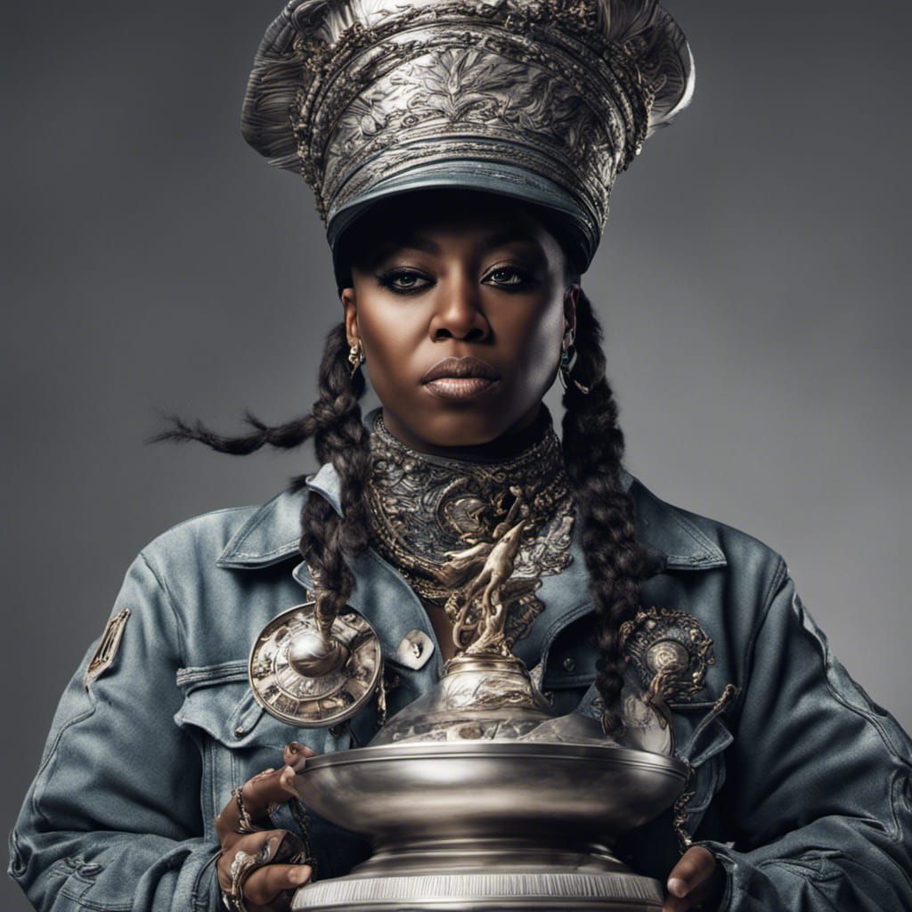 Missy elliot, Giant Trophey intricate details, HDR, beautifu...