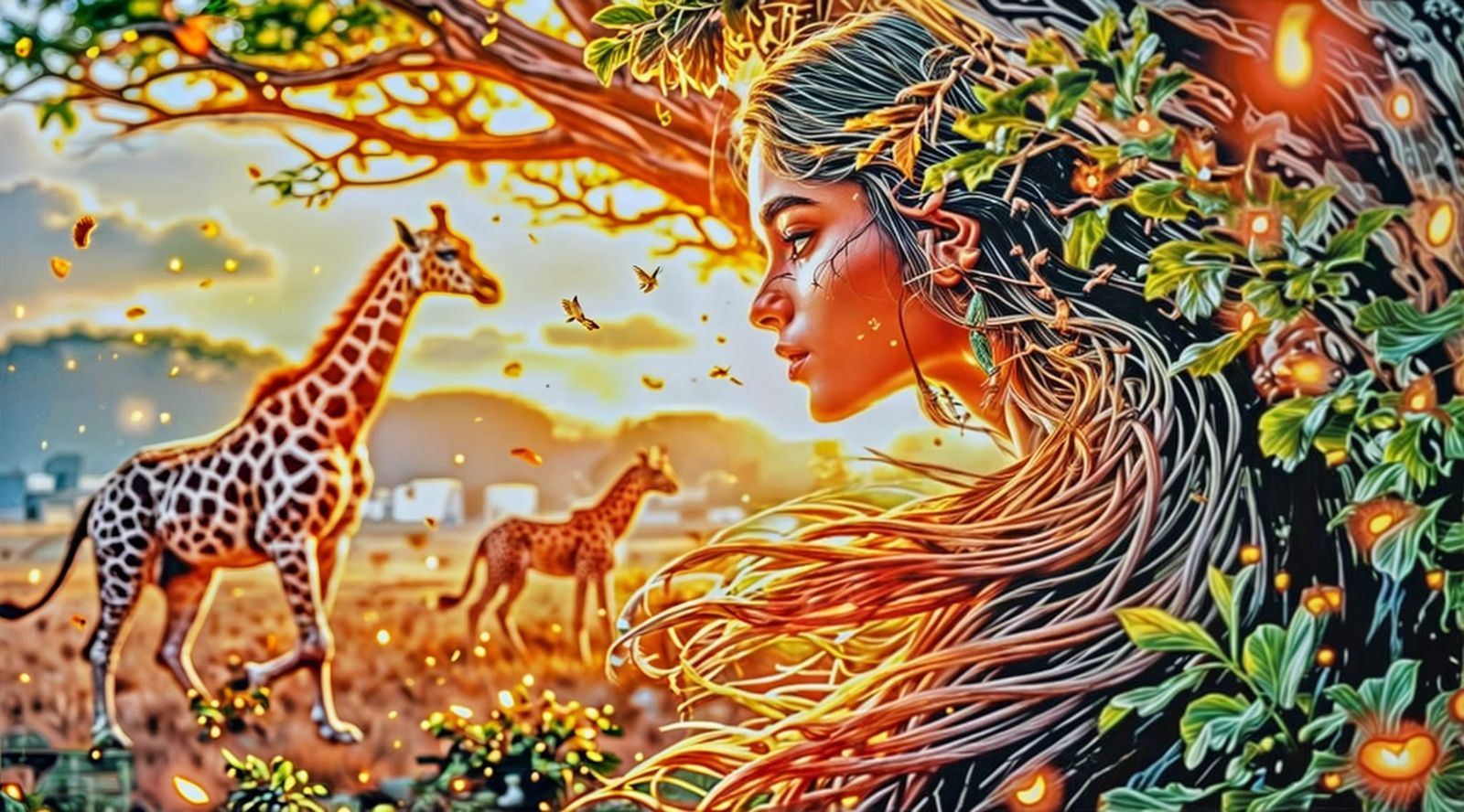 Girl's Grown Wild in the African Savannah