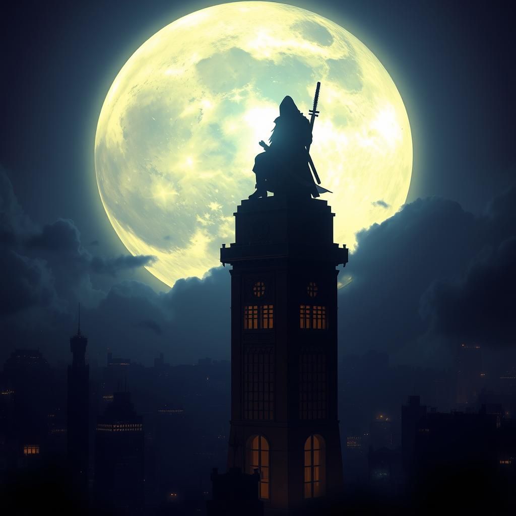 Giant moonlit night ninja