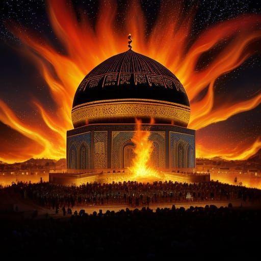 Vibrant Oil Painting of Rabbi Shimon bar Yochai's Lag B'Omer...